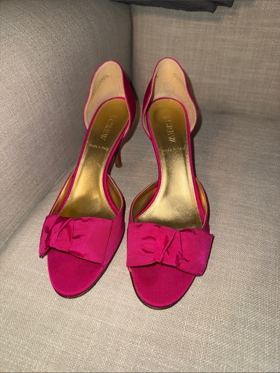 J. Crew Shoes - J. Crew Bright Berry Open-Toe Bow Heels